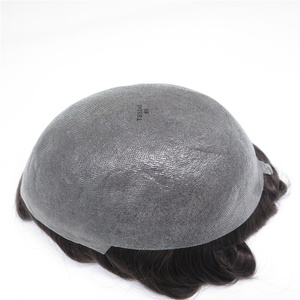 Prothèse capillaire pour homme en cheveux humains, peau fine 0,08-0,1 mm - Product Image 5