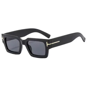 Yeni kutu t-mektup dekoratif erkek ve kadın güneş gözlüğü moda trendi çok yönlü avrupa ve amerikan güneş gözlüğü 9584