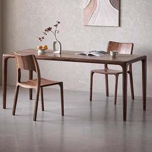 <span class=keywords><strong>Tavolo</strong></span> da Pranzo Rettangolare in Legno Massello di Noce Nordamericano Durevole con Struttura a Giunzione Mortise e Tenon, <span class=keywords><strong>Tavolo</strong></span> in Legno <span class=keywords><strong>Grezzo</strong></span> - Product Image 2