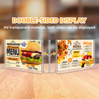 Horizontal A4 OEM haute qualité en plastique Table porte-carte affiche présentoir bureau en forme de T Menu support pour Restaurant