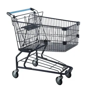 공장 직접 판매 맞춤형 슈퍼마켓 알루미늄 고품질 쇼핑 카트 트롤리 접이식 바퀴