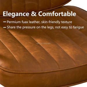 Muestra Gratuita, Silla de Salón de Belleza Giratoria Ajustable de Material PU, Silla de Oficina de Diseño Moderno de Alta Calidad, Color Marrón - Product Image 5