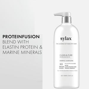 プロテイン配合の浄化シャンプーは、ダメージヘアを修復し、栄養を与え、優しく洗浄します。シリコン、染料、パラベンは含まれていません。 - Product Image 3