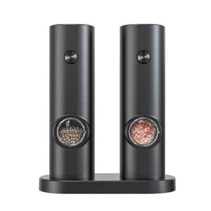 Stainless Steel Automatic Salt <b>Pepper</b> Shakers Set Electric Rechargeable <b>Grinder</b> White Ceramic Adjustable Coarseness Eco-Friendly - Product Image 1