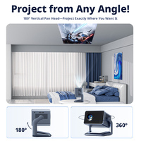 Projecteur Électrique Domestique Ultra HD 200 Pouces Android 1000 Lumens pour Projection Murale Chambre, Salon, Hôtel, Gîte, Grand Format