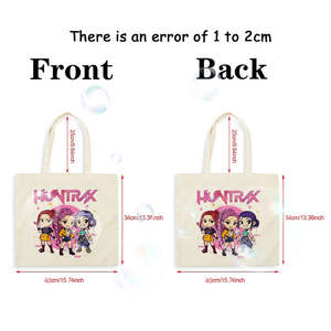 1 Sac fourre-tout en toile écologique Huntrix Devil Hunter, impression, utilisation quotidienne, sac à bandoulière personnalisé <span class=keywords><strong>pour</strong></span> femmes, voyage, réutilisable - Product Image 2