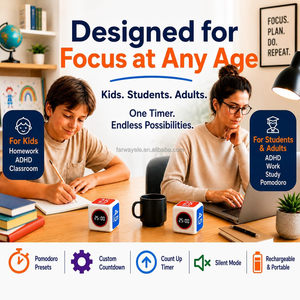 Temporizador Visual para Niños y Adultos, Cubo de Temporizador <span class=keywords><strong>Pomodoro</strong></span>, Cuenta Regresiva y Ascendente Visual, Temporizador Digital para el Aula, Recargable, para TDAH - Product Image 5
