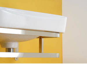 Lavabo mural en céramique de luxe léger, à montage monotrou, mini-vasque rectangulaire pour lavage du visage - Product Image 5