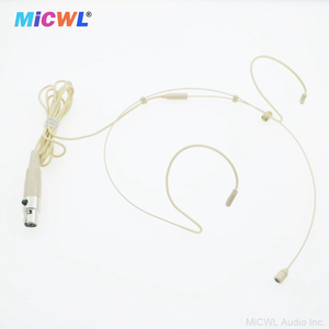 Nouveau Mini double oreille Beige <span class=keywords><strong>casque</strong></span> suspendu pour SK100 G2 G3 G4 ULX SLX BeltPack émetteur 3.5mm Jack TA4F TA3F prise MiCWL HM200 - Product Image 3