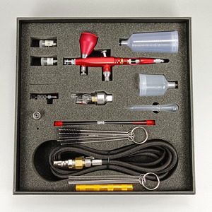 Kit d'aérographe M180K à alimentation par gravité 7,0 cc, double action, vitesse réglable, pour travaux d'art et peinture - Product Image 5