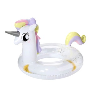 <b>Inflatable</b> Unicorn Swim Ring For Children 70cm 90cm Cartoon Pattern <b>Floating</b> Seat Boat With Sparkle Design - Product Image 2