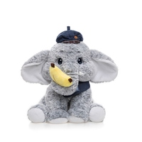 Premium schattig katoenen knuffelolifantje met afneembare outfits, zachte vulling, voor kinderfeestjes, huisdecoratie, stressverlichting