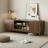 Meuble TV moderne du milieu du siècle pour téléviseurs de 55/65 pouces, centre de divertissement avec rangement, console multimédia pour salon et chambre