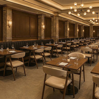 Ensemble de table et 4 chaises de salle à manger de luxe, design nordique, en bois massif moderne, pour événements, mariages et restaurants