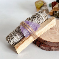 Vente en gros en vrac Cristal naturel Artisanat Nettoyage de la maison Énergie négative Sauge blanche Encens Santo Palo Bâton de taches