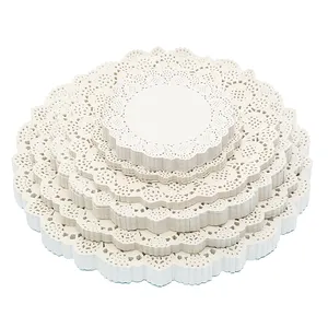 4 6 8 10 12 pollici Dollies di carta pizzo rotondo 200pcs-decorazione della tavola della tazza del deserto di nozze