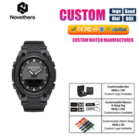 NOVETHERA NORTH EDGE FORTRESS Unisex-Digital-Sportuhr, wasserdicht, 50 m, Gummiband, Alarm, Weltzeit, Countdown, LED