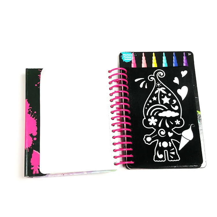 Wholesale Cheap Multi Function Mini Velvet Set with Coloring Pens Velvet Notebook Set