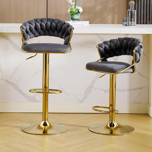 Taburetes <span class=keywords><strong>de</strong></span> <span class=keywords><strong>bar</strong></span> giratorios <span class=keywords><strong>de</strong></span> terciopelo, ajustables en altura con respaldo para cocina, comedor, isla o <span class=keywords><strong>bar</strong></span>. - Product Image 3