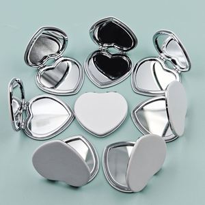 PU Folding White Heart-Shape Double-Sided <b>Makeup</b> Mirror with Printing Pattern Cosmetic <b>Tool</b> - Product Image 6