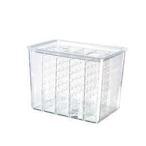 Transparent Plastic Fish Tank 38x27x29cm Rectangle Desktop Aquarium For Goldfish And Betta With Decorative Rocks And Plants - Product Image 5