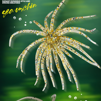 TPE 6 pièces/sac 1,9g 6cm 6 couleurs Leurre souple flottant en forme d'ormeaux de mer avec paillettes intégrées, montage sans poids, montage drop shot, montage jig head