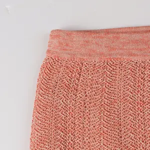 Modische hochwertige Pointelle gestrickte weites Bein Hosen für Damen