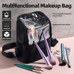 Trousse de maquillage professionnelle à doublure amovible, grande capacité, avec bandoulière réglable pour maquilleurs professionnels - Product Image 5
