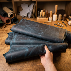 Best Quality 100% Genuine Cowhide <b>Leather</b> Ostrich Shiny Glossy Wind Proof Split Craft Home Decor Accessories BS International - Product Image 1