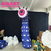Décoration d'événement thématique, fleur gonflable bleue en forme d'œil pour l'affichage