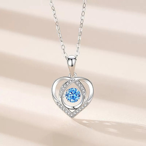 Collier à pendentif vibrant en Zircon cubique, changement de cœur, de cœur et de battements de cœur, brillant, cadeau romantique pour femmes, yattiktok - Product Image 5
