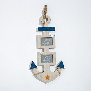 Marco de Fotos de Madera de 3 Paneles con Forma de Pez Estilo Mediterráneo, Decoración de Pared, Orientación Vertical - Product Image 2