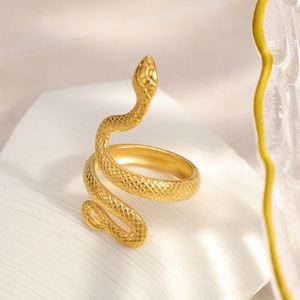 Anillo de Acero Inoxidable con Forma de Serpiente, Diseño Abierto, Joyería de Moda Unisex, Regalo - Product Image 4