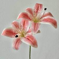 Flor Artificial Realista de Lirio de Doble Cabeza, PVC, Moderna, para Decoración de Bodas, Hoteles, Hogares, Fiestas y Eventos, Impresa en 3D