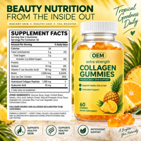 Gummies au collagène pour la beauté de la peau, des cheveux et des ongles, nutrition quotidienne avec saveur de fruits tropicaux, complément alimentaire OEM