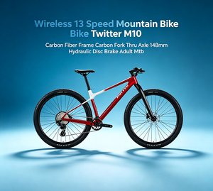 Bicicleta de Montanha Sem Fio 13 Velocidades Twitter M10 com Quadro de Fibra de Carbono, Garfo de Carbono, Eixo Passante 148mm e Freio a Disco Hidráulico para Adultos - Product Image 1