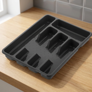 Petit Organisateur de Couverts Flexible en Plastique Noir, Support d'Ustensiles de Cuisine Durable et Écologique, Conception Multifonctionnelle CATEEM - Product Image 3