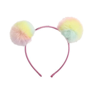 Bandeau pour cheveux coréen mignon et doux pour adultes, pompon arc-en-ciel, bandeau fantaisie <span class=keywords><strong>licorne</strong></span> pour bébés filles - Product Image 5