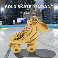 Pendentif Breloque Patins à Roulettes et Patins à Glace en Acier Inoxydable Plaqué Or 18K Style Vintage Twinkle pour Filles – En Stock