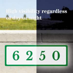 Plaques <span class=keywords><strong>de</strong></span> porte réfléchissantes personnalisées pour extérieur, en aluminium double face avec film réfléchissant <span class=keywords><strong>de</strong></span> troisième qualité, imprimées UV, pour boîtes aux lettres - Product Image 5