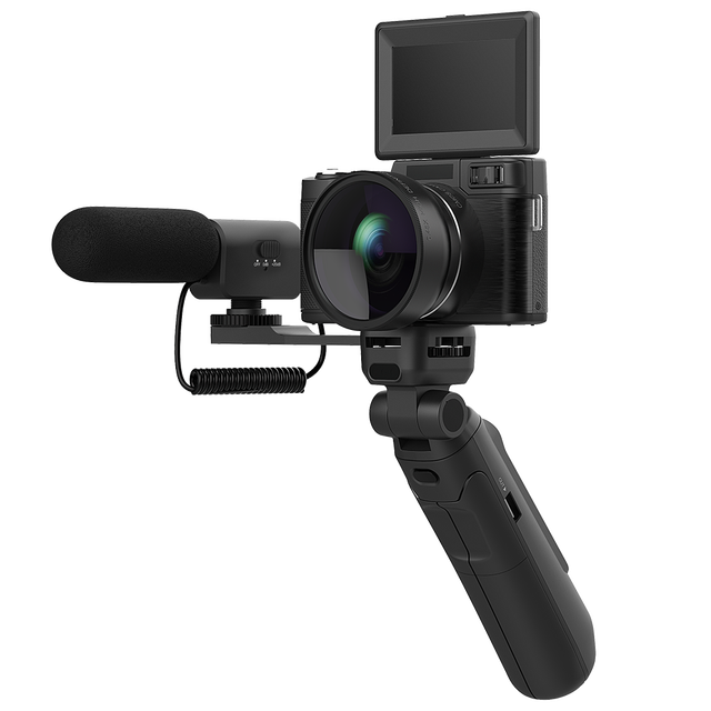 All-Day Power 48MP 4K Vlogging Camera 180° Flip Screen 1300mAh Battery 16X Zoom AF Macro Type-C