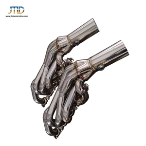 Collecteur d'échappement pour Audi R8 V10 en acier inoxydable 304 poli, système d'échappement sans catalyseur pour performances de course - Product Image 1