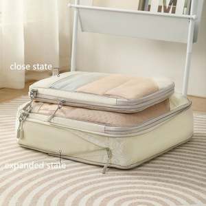 Hole Sale Waterproof Polyester Expandable Luggage Packing <b>Cubes</b> Large Capacity Clothes Compressible Travel Organizers Set - Product Image 6