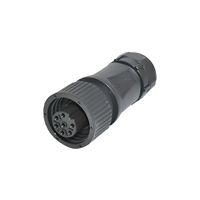 Connecteurs Circulaires DC Assemblés SIGNAL RD24, 6+PE Broches, Fixation par Vis, 6A 250V, IP67, Angle 90°, Contact Laiton, Boîtier Nylon, Automatisation