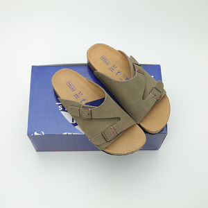 Sandalias Birkenstocks Arizonas personalizadas de alta calidad, zapatos de corcho, zuecos de Punta abierta, mulas de cuero Unisex para zuecos de soporte de arco interior - Product Image 1