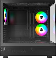 Gabinete de PC para Juegos MONTECH XR-B ATX Mid-Tower, 3 Ventiladores ARGB PWM de 120 mm Preinstalados, Diseño de Madera con Cristal Templado de Vista Completa, 4090