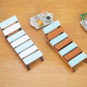Muebles de madera en miniatura a escala 1:12 para casa de muñecas DIY, silla de salón de playa, accesorios de silla de ocio para comida, accesorios para casa de muñecas - Product Image 3