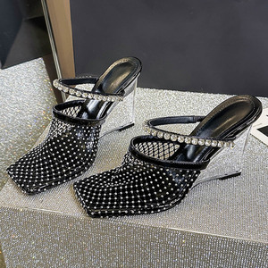 Sandalias de Mujer con Plataforma y Tacón de Cuña, Cómodas y Elegantes, Antideslizantes, de Malla, para Primavera/Verano, para Exteriores, Aceptamos OEM - Product Image 1