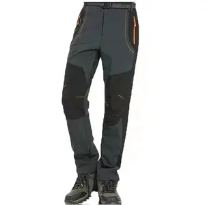 Men's Women's thermal softshell hiking pants windproof polor fleece lined cargo pants for winter outdoor sports
