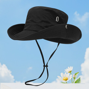 Fisherman's <b>Hat</b> Bucket <b>Hat</b> Navy Blue Quick Dry Sunscreen Breathable Outdoor Hiking <b>Hat</b> Adult Spring <b>Summer</b> - Product Image 2